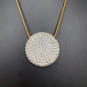 Vintage Swarovski Circle Medallion Necklace 16"/2"